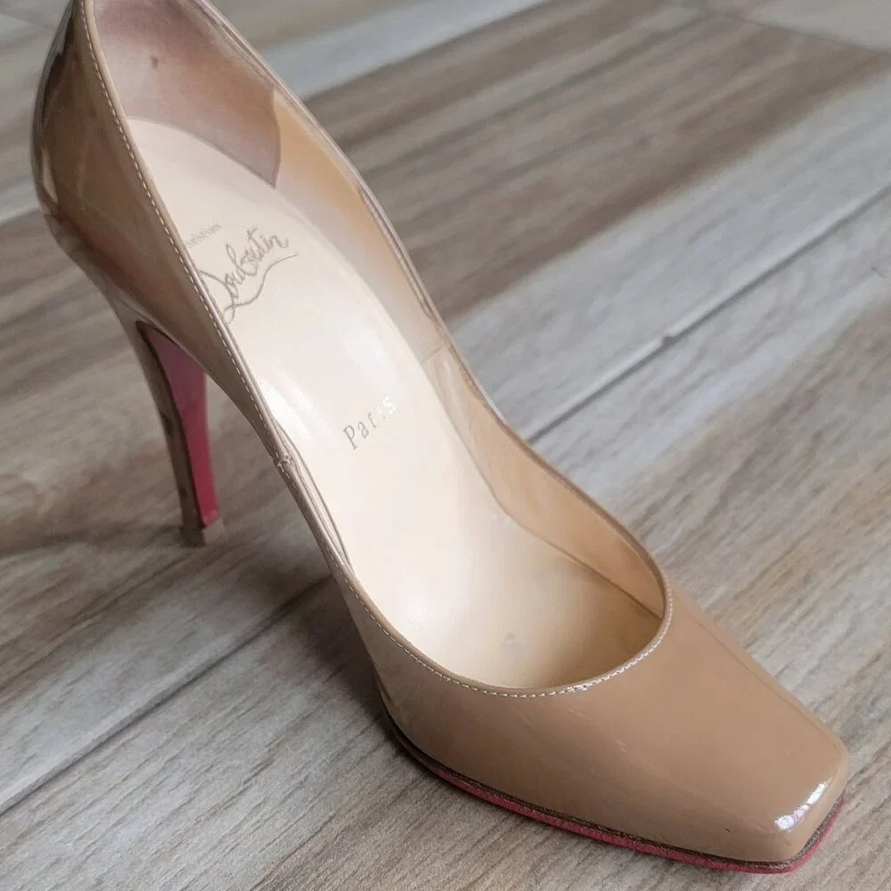 Christian Louboutin Nude Square Toe Patent leather Pumps Eur. 36 - Picture 7 of 16